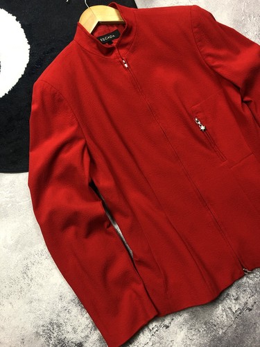 ESCADA Hype Luxury Woman's Vintage Red Minimalistic Zip Blazer Jacket M size Y2k, $50 - Photo 3
