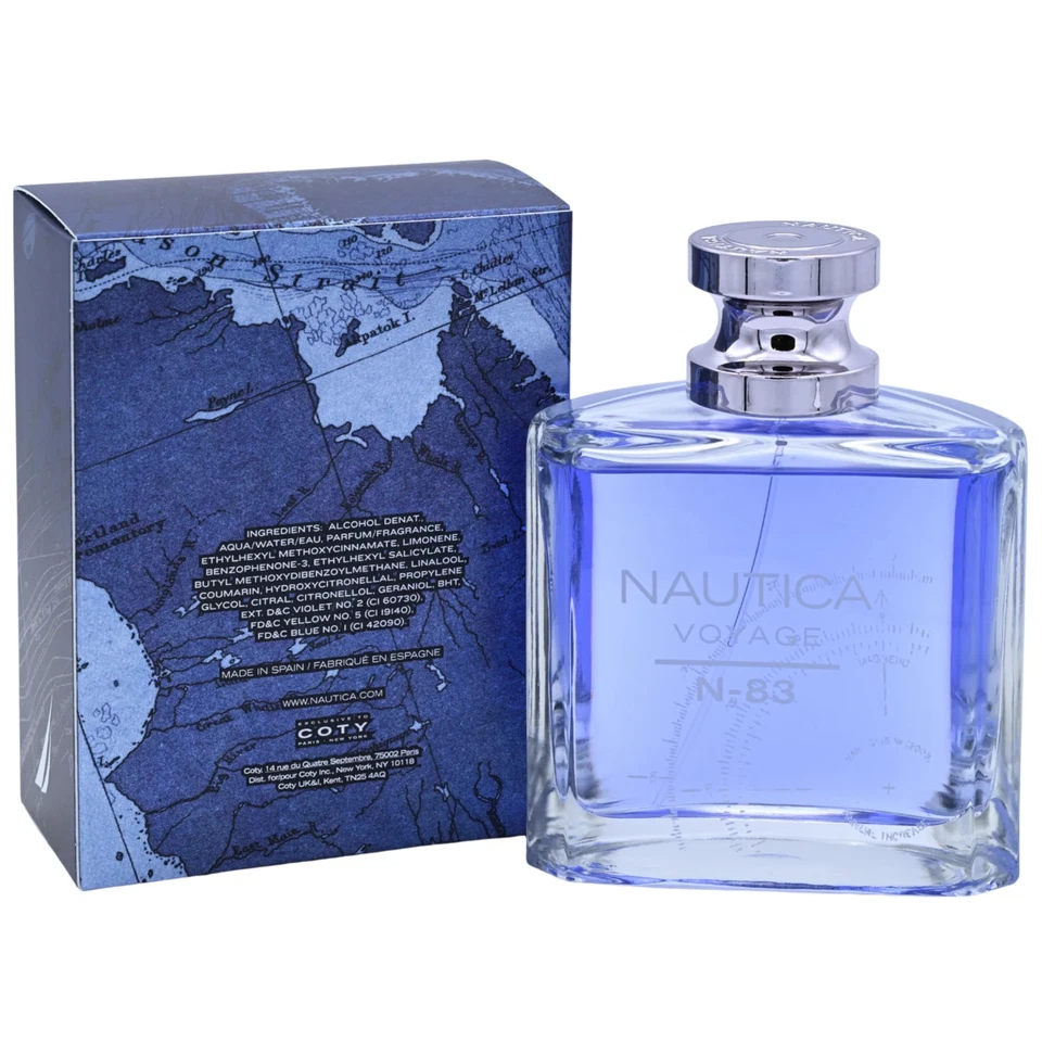NAUTICA VOYAGE N - 83 for men 3.3 / 3.4 oz edt Cologne New in Box - Imagem 4 de 4