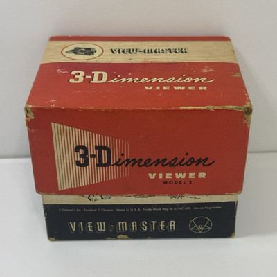 View-Master Model E 3D Viewer w/ Box & Reels Vintage 1950 s Made in USA