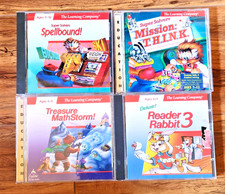 LOT OF 4 EDUCATIONAL Ages 5-12 PC MAC CD-ROM THE LEARNING COMPANY GAMES SOFTWARE