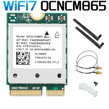 QCNCM865 M.2 Key E Wifi 7 Card Wireless Bluetooth Adapter With Wifi Antenna Sets