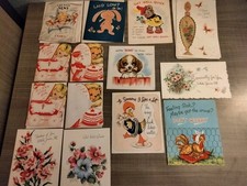 NOS Lot of 14 1950's Get Well Greeting Cards 10 Children 4 Adult Booklet