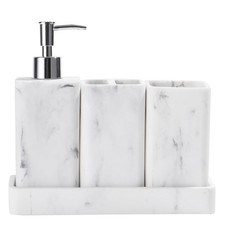 Bathroom Set, 4 Pcs Bathroom Accessory Set, Soap Dispenser, Toothbrush Holder...