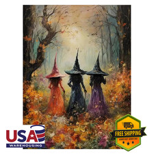 Diamond Painting Kits for Adults Halloween Witch Full Drill 5D Round Rhinestones