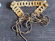 Vintage 1980  s Tan Brown Suede Leather Tassel Fringe Belt Western Y2K Festival