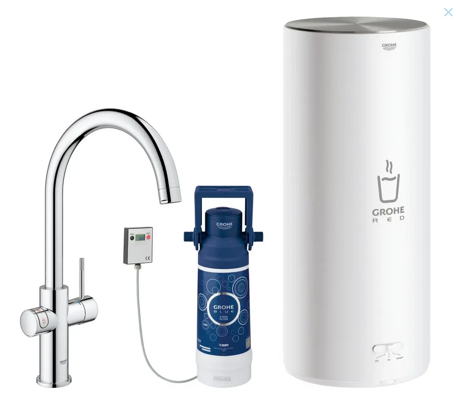 Grohe Red Duo Spültischbatterie und Boiler L-Size C-Auslauf chrom 30079001