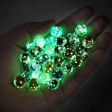 10Mm Glow in the Dark Glass Lampwork Beads, 40Pcs Handmade round Luminous Charm