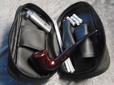 Angelo Leder Pfeifentasche Set mit Bruyereholz Pfeife, Reiniger, Filter ,,,,NR2