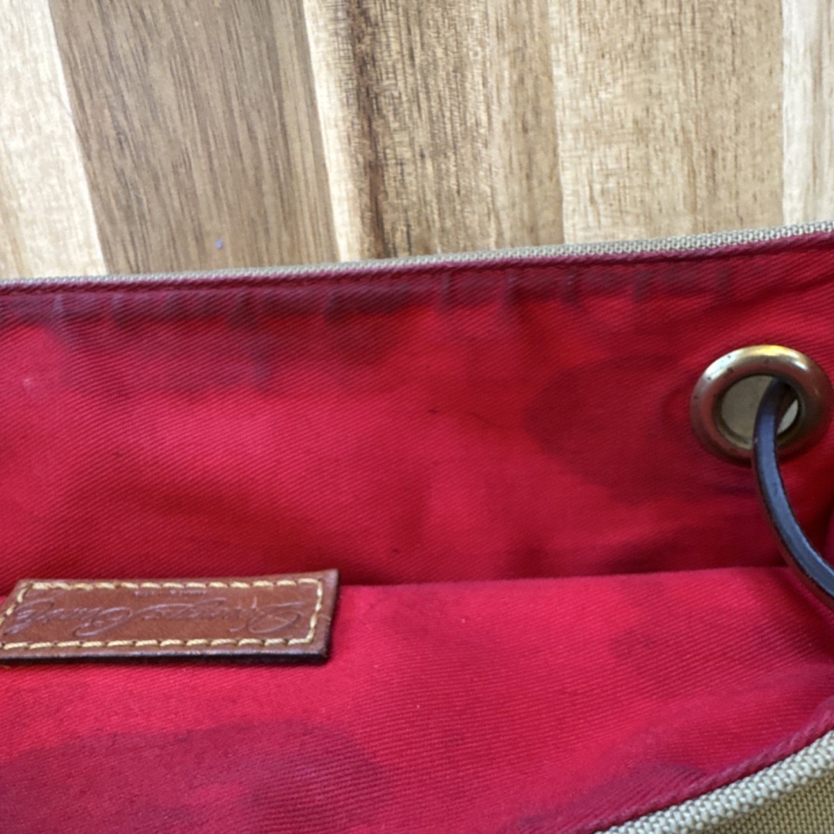 Dooney Bourke Nylon Flap Women\'s Backpack Khaki, Leather Adjustable Strap $139 B2503G_INBLPATN.jpg?crop=  main image 2