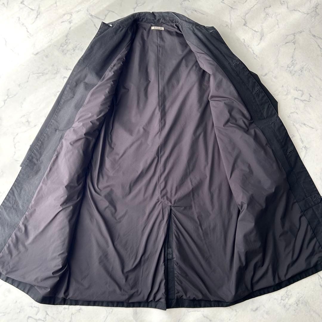 AURALEE コート17aw HIGH COUNT CLOTH coat AURALEE High Count Cloth Batting Long Coat Black Size 4 L 17AW