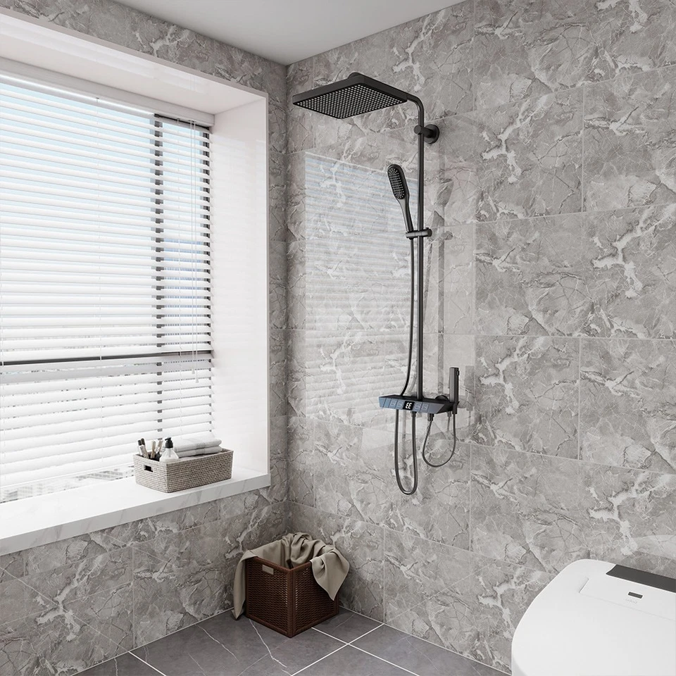 20/40pcs Gray Marble Wall Panels Waterproof PVC Peel and Stick Brick Tiles - Image 2 of 4