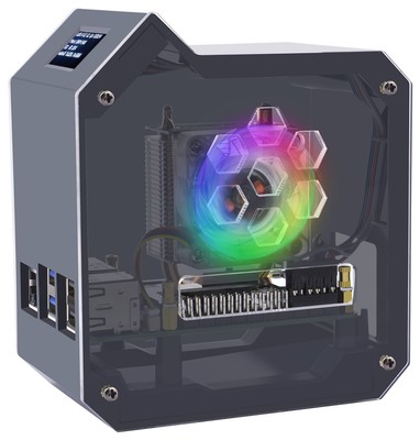 52pi ABS Mini-Tower-Kit für Raspberry Pi 5, Gehäuse, Ice Tower, Edge GPIO, OLED