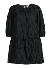 The Get Women's Organza Volume Mini Dress 2X Black NWT
