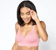 Breezies Seamless Pointelle Underwire T-Shirt Bra Adobe Rose DD/44 New