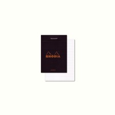 Rhodia No11 A7 Black Notepad 74X105mm Lined Micro Perforated 80 Sheets