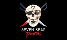 Seven Seas Pirates Toy Pirate Flag - Skull and Crossbones Black Background
