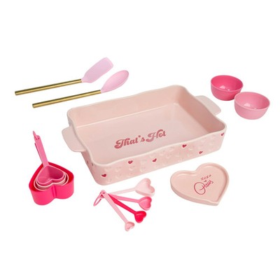 Paris Hilton PH12593-AR 14 Piece Sliving Lasagna Set, Pink