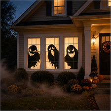 3 Pcs Halloween Window Decorations, Large Ghost Window Silhouettes 31.5 X 47.2 I