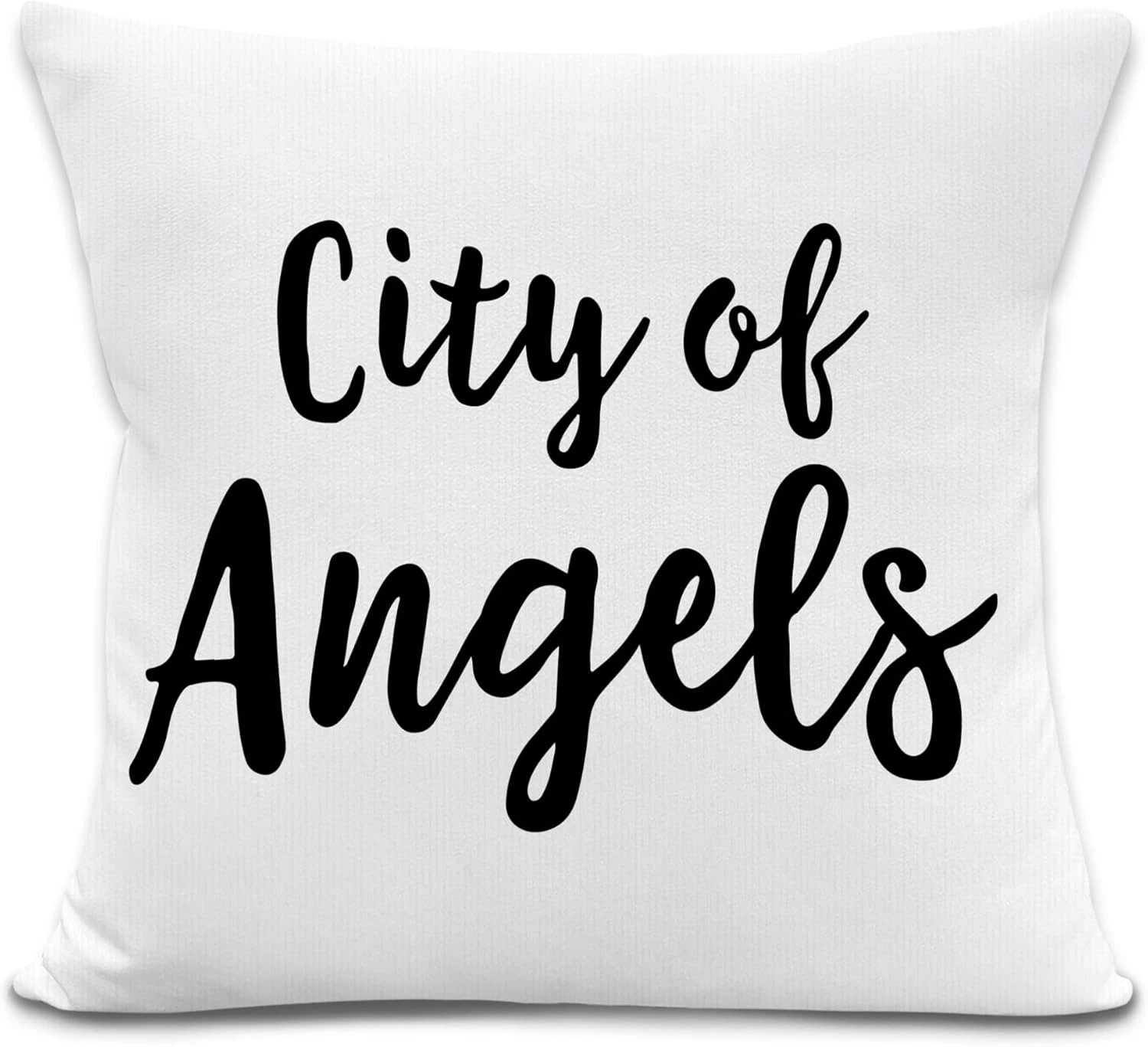 Black and White City of Angels Pillow Covers 18X18 Inches, Minimalist Throw Pill