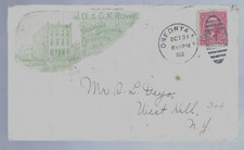 1903 Oneonta N.Y. illustrated corner cvr; J.O. & G.N. Rowe Wholesale Grocers