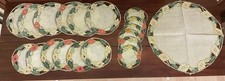 Vintage Appliqu&eacute; Doilies/Tablemats Hand Embroidered Full Set 25 Pieces