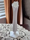 Vintage White Westmoreland Milk Glass Swung Bud Vase 9" unique base mid century