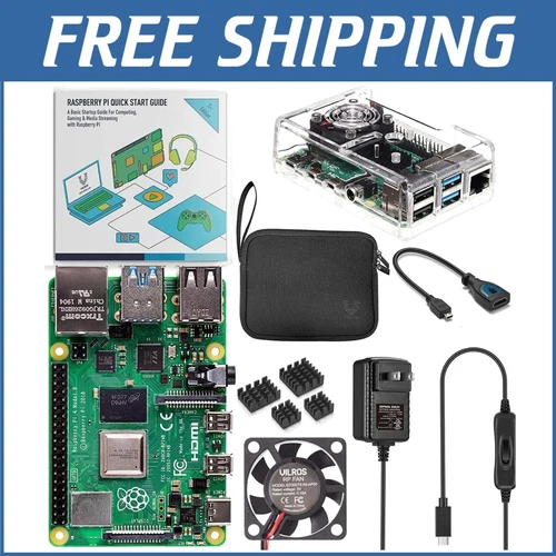 Ultimate Raspberry Pi 4 Starter Pack with Cooling Fan & User Guide - Easy Setup