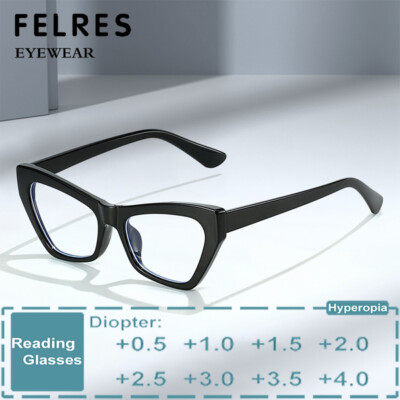 Cat Eye Anti Blue Light Reading Glasses Men Women Fashion Full Frame  Glasses New