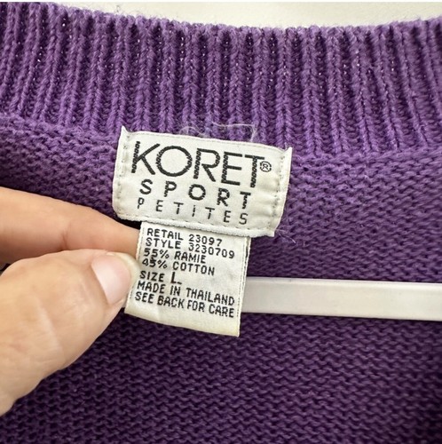 80er Colorblock Strick Cardigan Koret Gr. Large Vintage Golf Kidcore Retro - Bild 6 von 6