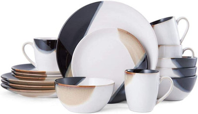 Caden 16-Piece Dinnerware Set, Service for 4 - ,Assorted