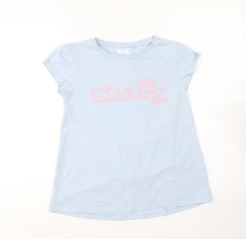 NEXT Mädchen blau Baumwolle Basic T-Shirt Größe 11 Jahre runder Ausschnitt - beste Schwester aller Zeiten