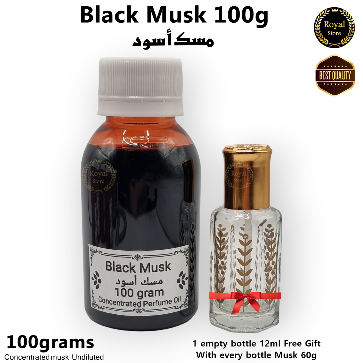 Parfum Huile Noir Musc (Misk) 6 Ml - Oud D'Arabie London - Qualité Premium - Royaume-Uni