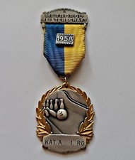 MEDAL VINTAGE AUTHENTIC SWITZERLAND BOWLING KEGELN 1958 MEISTERSCHAFT KATA 1. RG