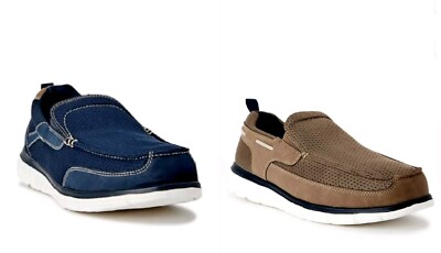 George Men's Brown or Blue Casual Slip-on Mesh Goring Lightweight Shoes:  7-13