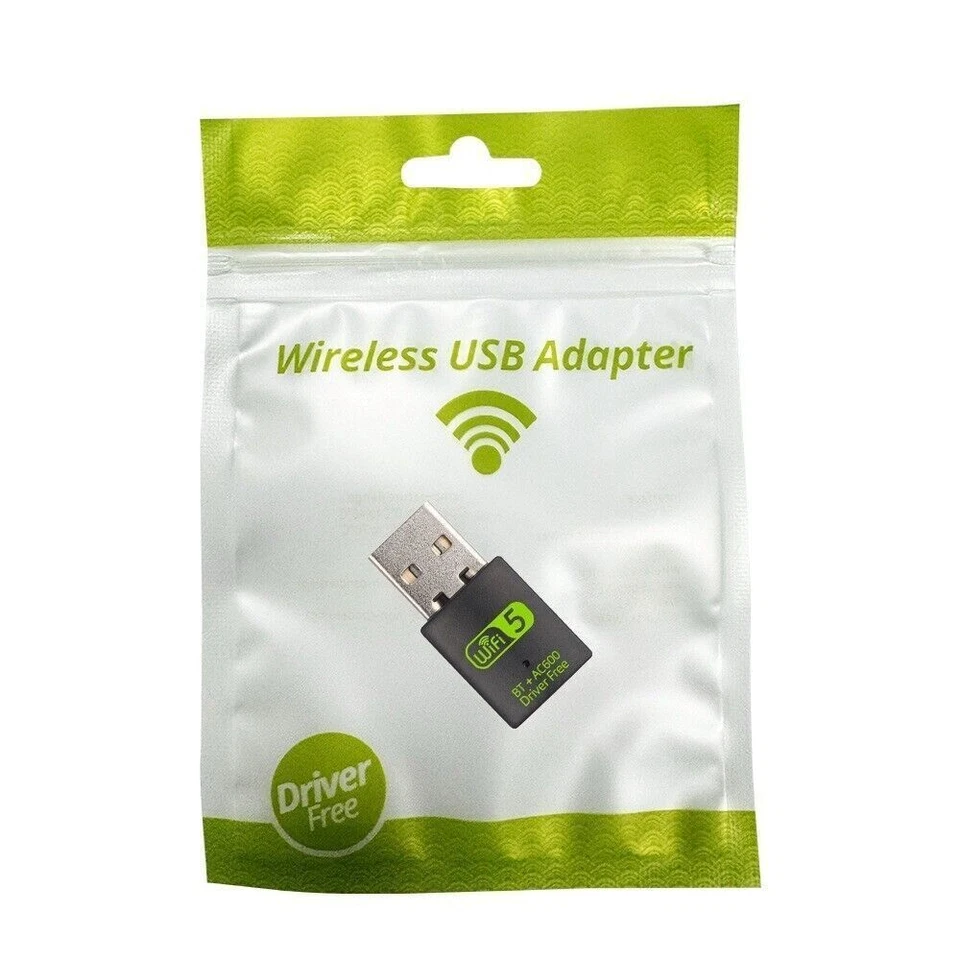 LOT 50 x 600Mbps Mini USB WiFi Wireless + Bluetooth 5.0 Adapters WIFI+BT 2.4G 5G - Image 2 of 4