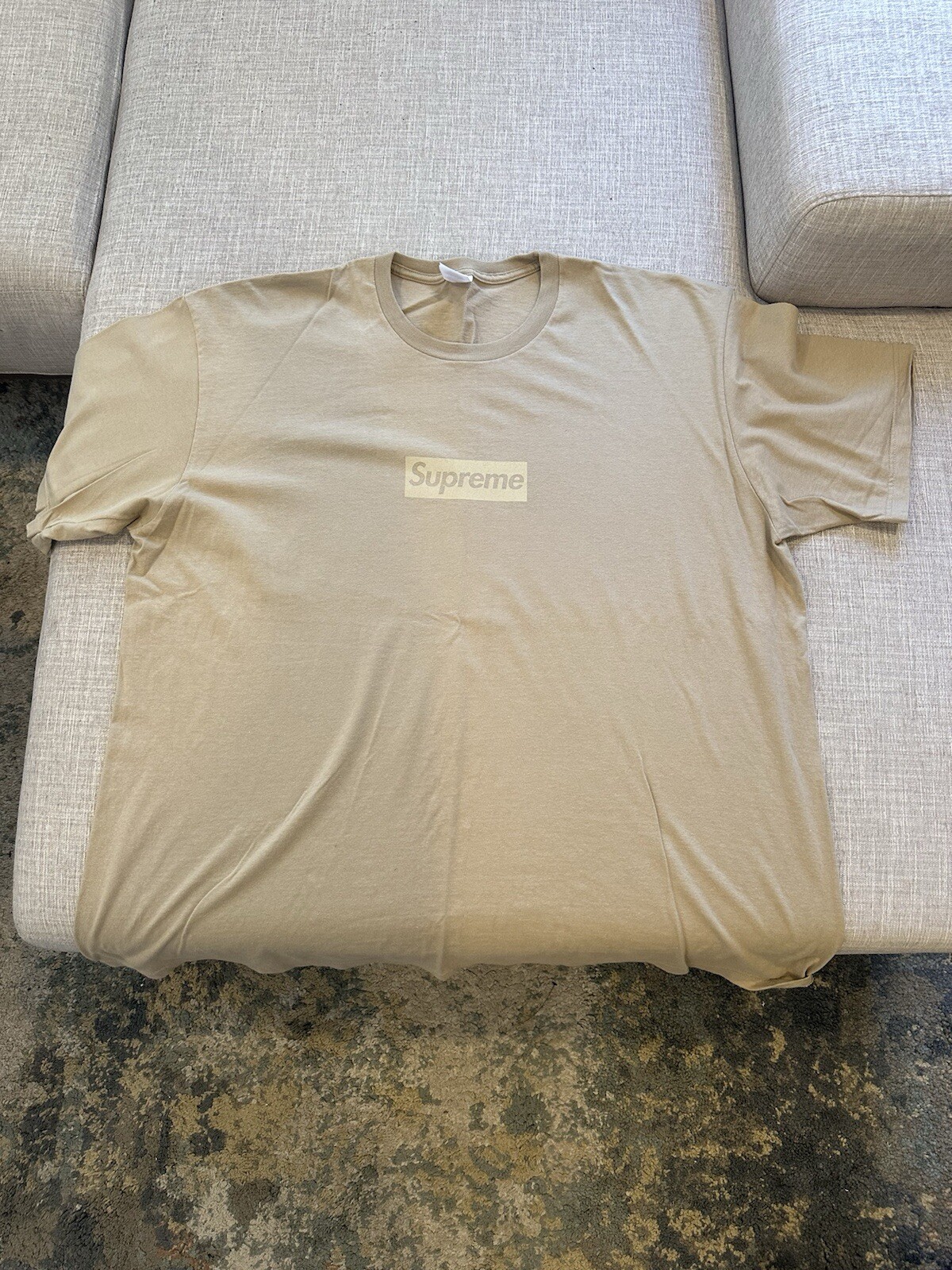 Supreme New York Tonal Box Logo Tee KHAKI Men 
