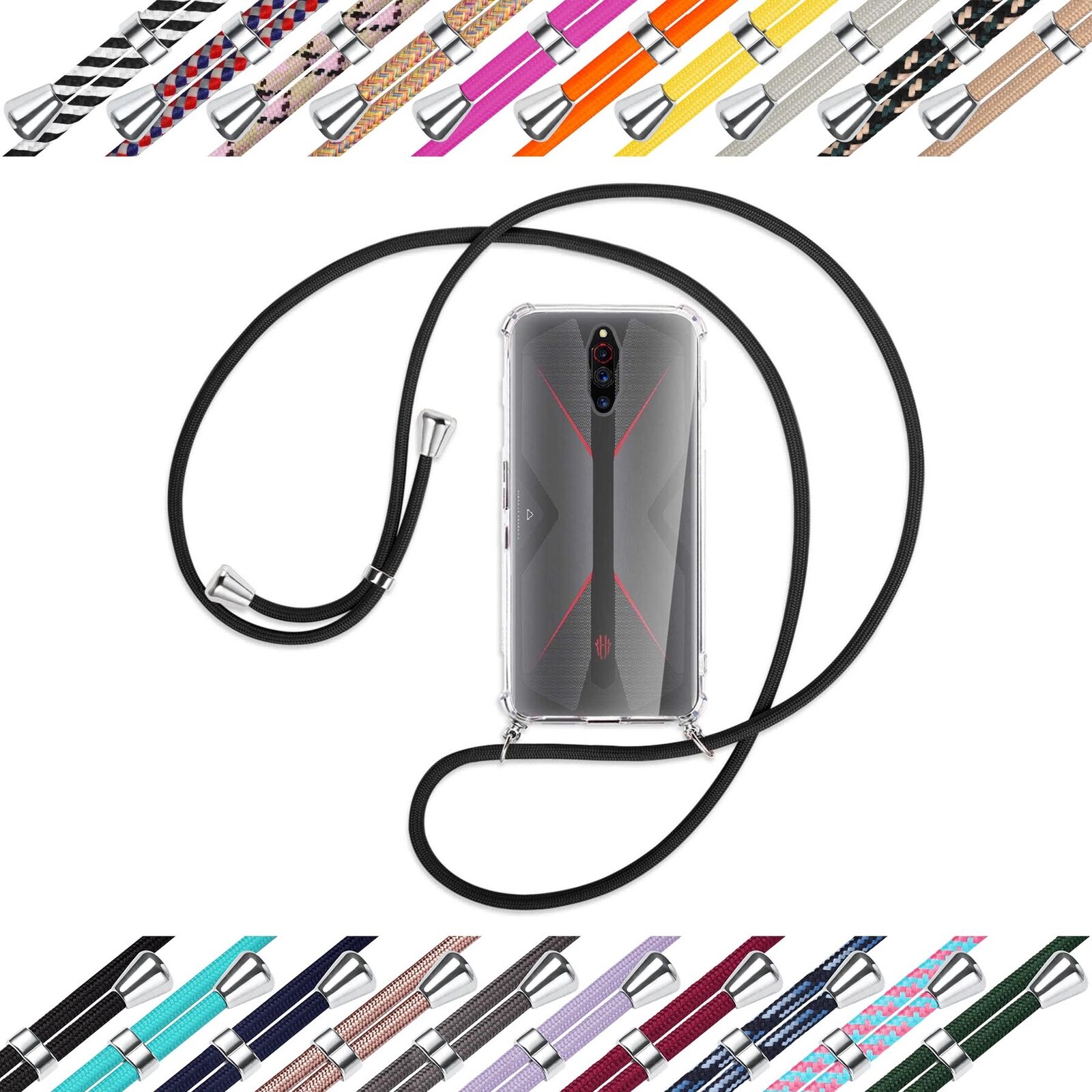 Collar (A) para ZTE Nubia Red Magic 5G Funda con Cuerda Cadena...