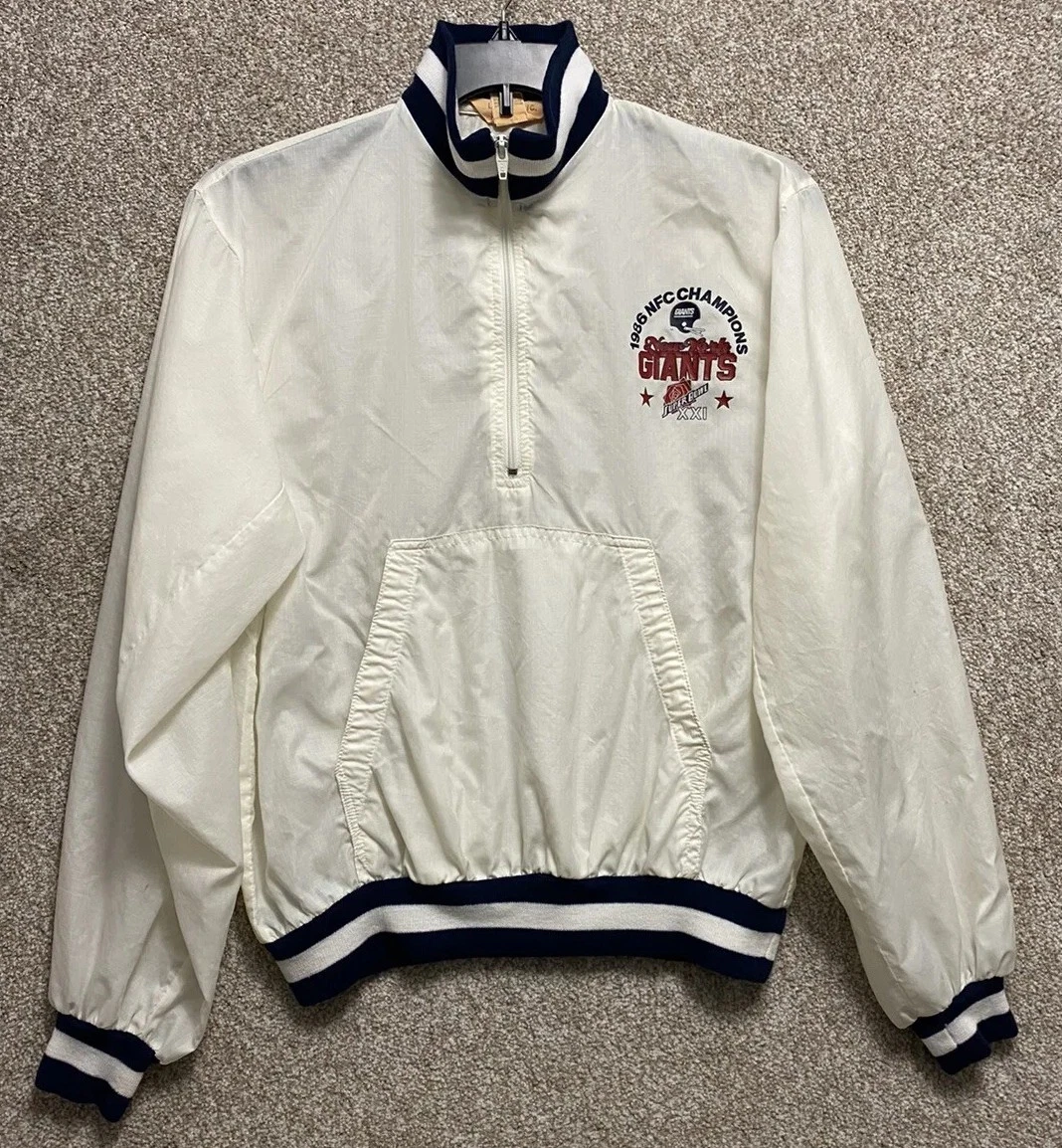 Vintage New York Giants 1986 Champs Super Bowl Windbreaker Jacket Logo 7 Size L