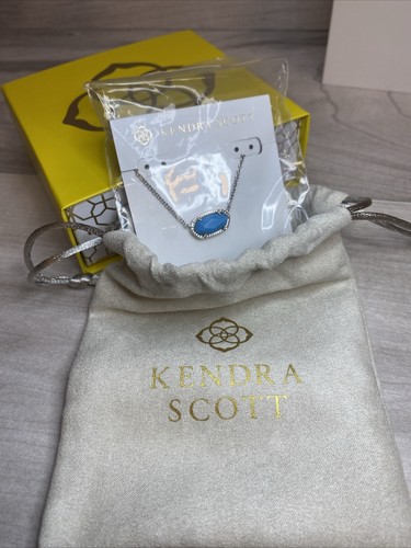 Kendra Scott ELISA Turquoise Magnesite Short Necklace Silver Tone w/ Box Bag NWT - Picture 12 of 20