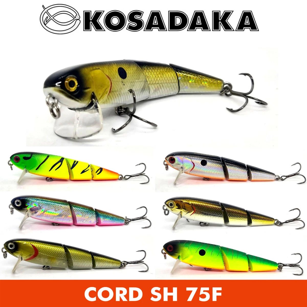 KOSADAKA CORD SH 75F 3 SECTION FLOATING FISHING BAIT MINNOW LURE 75mm 7.95g