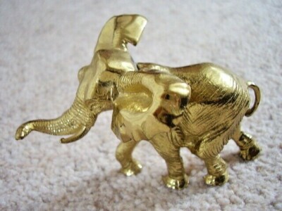 Sammlerstück Messing-Metall ELEFANT Figur-Ornament