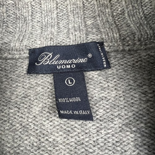 Blumarine Uomo Herren L Sweater Pullover Grau 100% Wolle Made in Italy - Bild 2 von 13