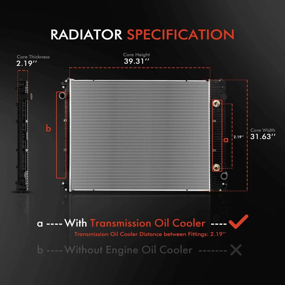 Radiador con enfriador de aceite de transmisión para Freightliner 108SD 2013 M2 112 M2 106 Foto 2 de 4
