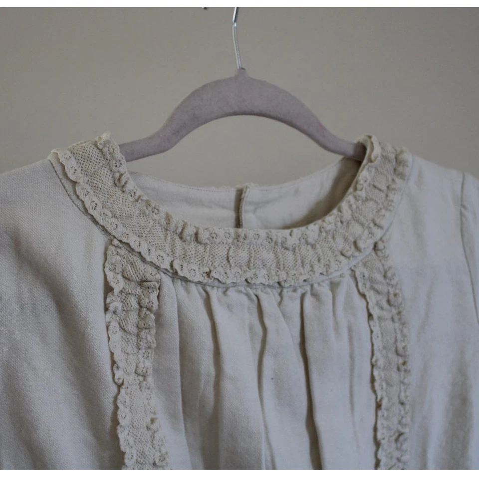 Nuevo con etiquetas Vestido Bonpoint Niñas Justine Mezcla de Lana Blanco Borde de Encaje 12 Foto 4 de 4