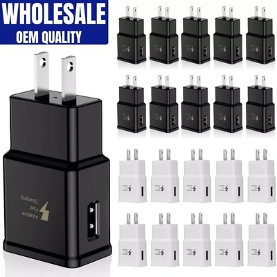 Wholesale Bulk Adaptive Fast USB Wall Charger US Block Power Adapter For Samsung