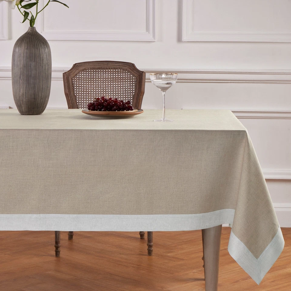 Solino Home 100% Pure Linen Tablecloth for Fall Dining Kitchen, Festive Edge - Image 4 of 4