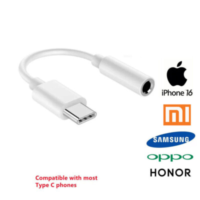 USB Type C TO 3.5mm Audio Jack Headphone Adapter USB-C Cable For iPhone 16Pro/15