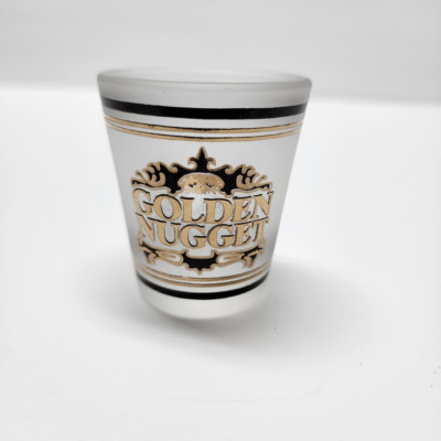 Vintage Golden Nugget Casino Las Vegas Frosted Shotglass