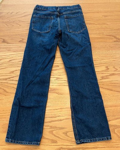 NEW OLD NAVY Youth Size 16 Dark Wash Straight Leg Blue Jeans Adjustable Waist - Picture 3 of 7