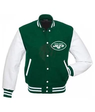New York NY Jets Varsity Green and White Jacket
